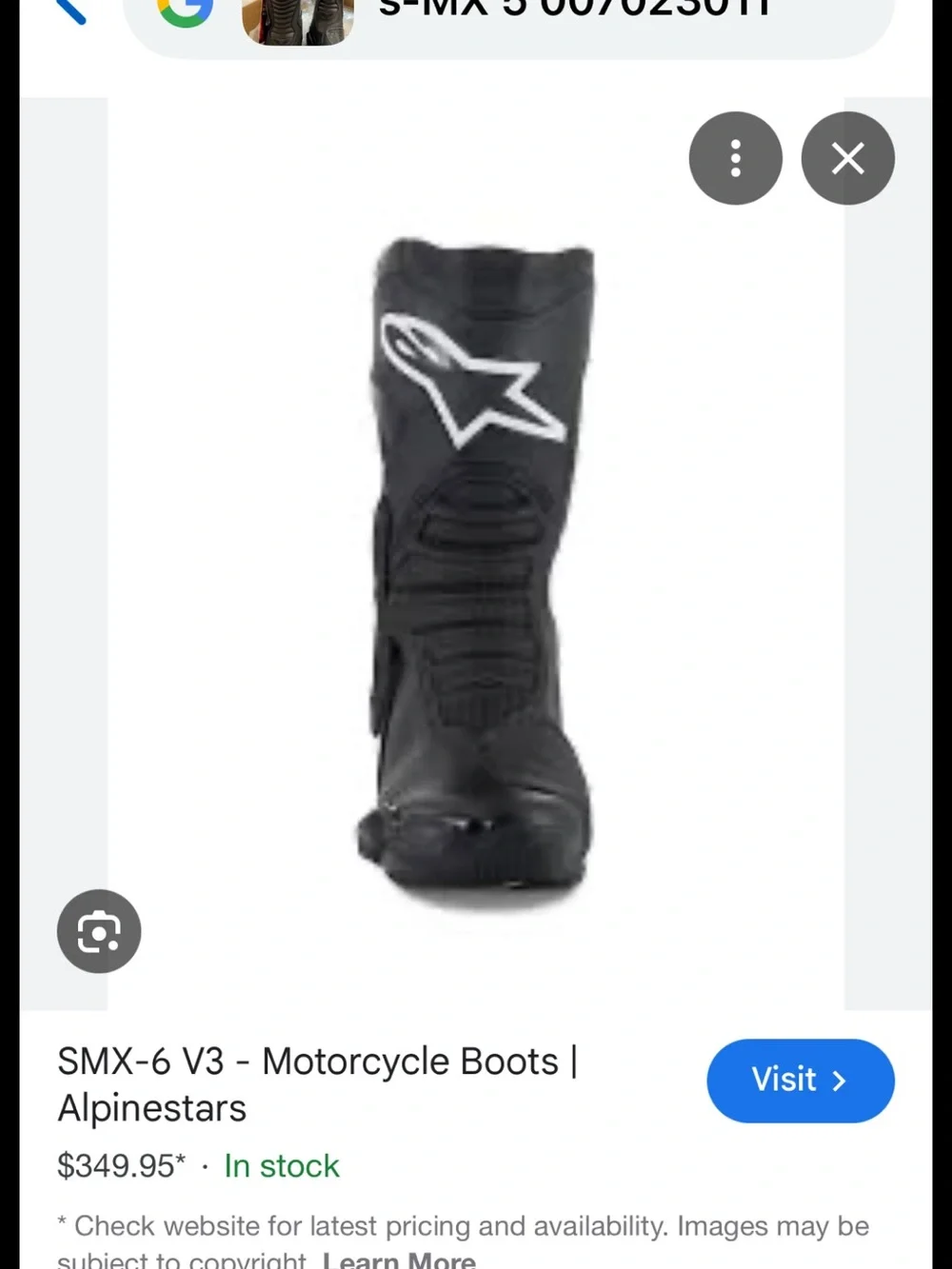Alpinestars Black Men's Motorcycle Racing Boots with White Logos